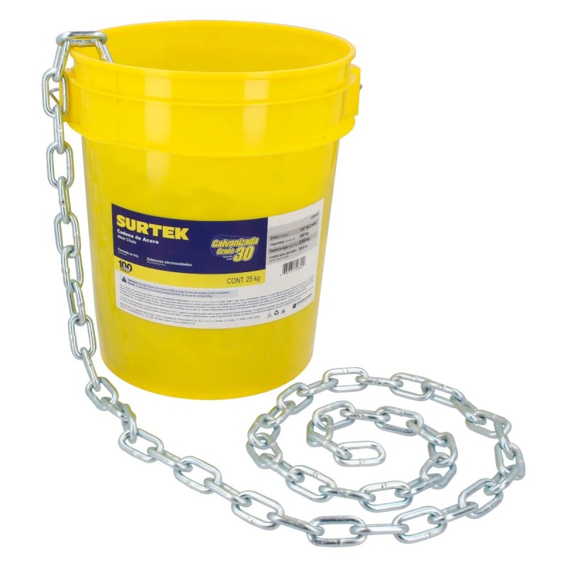 Surtek 150854 Cadena grado 30 galvanizada 50 kg 1/2" Surtek