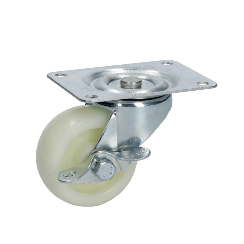 Surtek RN5B Rodaja de polipropileno blanca giratoria con freno 2" Surtek