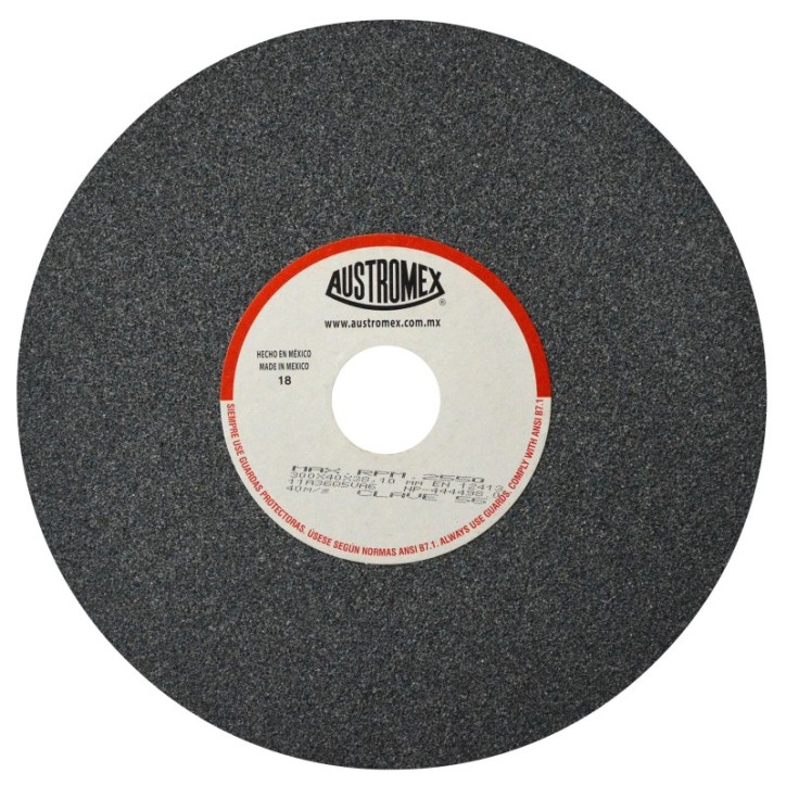 Rueda Abrasiva para esmerilar todo tipo de acero, hierro forjado de 12 x 1-1/2 x 1-1/2 pulg.