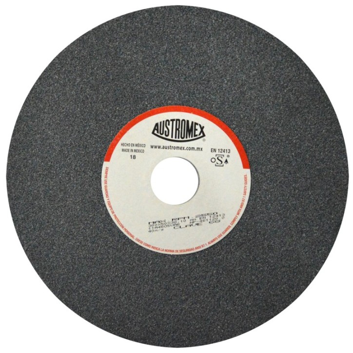 Rueda Abrasiva para esmerilar todo tipo de acero, hierro forjado de 12 x 2 x 1-1/2 pulg.