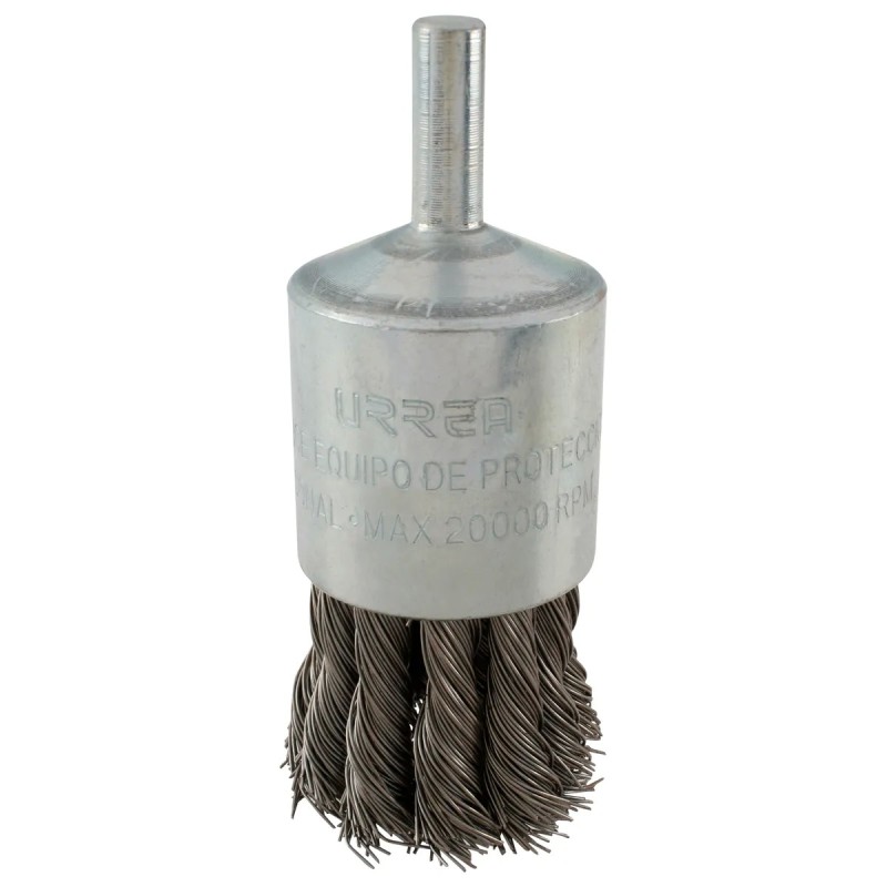 Urrea C837 Carda copa trenzada alambre fino 1-1/8" x 0.35 mm con zanco 1/4" Urrea