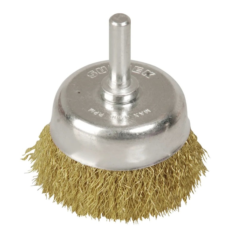 Surtek C576 Carda copa ondulada alambre delgado 1" x 0.30 mm con zanco 1/4" Surtek
