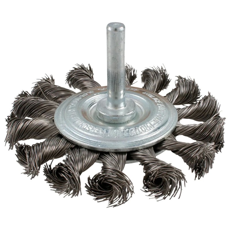 Urrea C960 Carda circular trenzada alambre fino de acero inoxidable 3" x 0.35 mm con zanco 1/4" Urrea