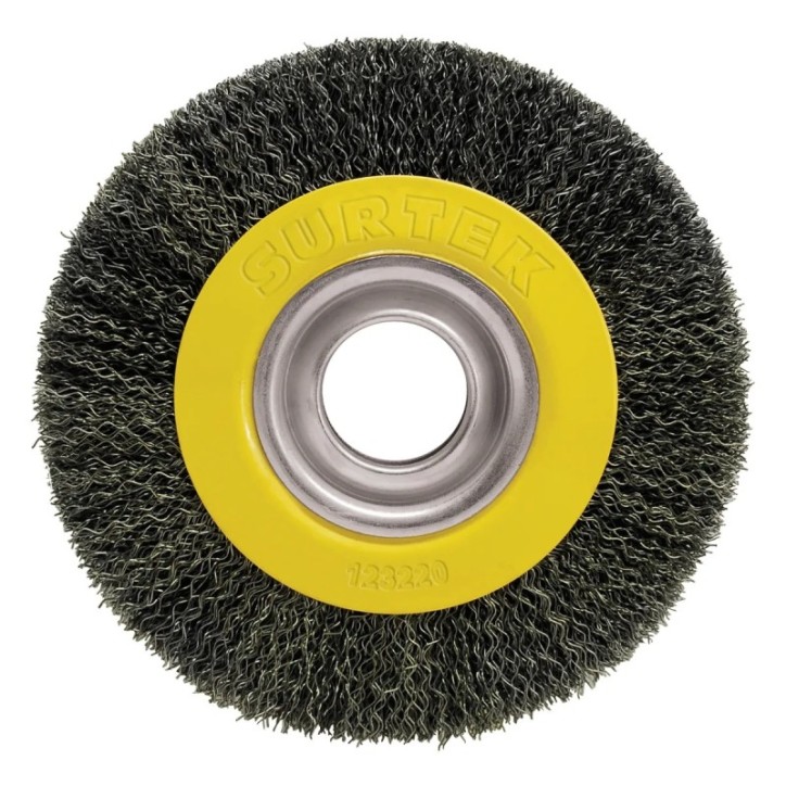Carda circular ondulada alambre delgado 4" x 0.30 mm multi eje Surtek