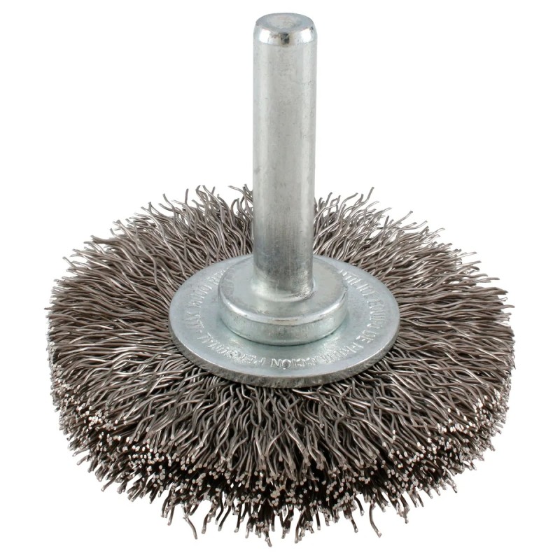 Urrea C962 Carda circular ondulada alambre fino de acero inoxidable 2-3/4" x 0.30 mm con zanco 1/4" Urrea