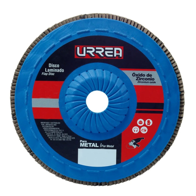 Urrea FD4512P Disco laminado tipo 27 grano 120 con respaldo plástico 4-1/2" Urrea