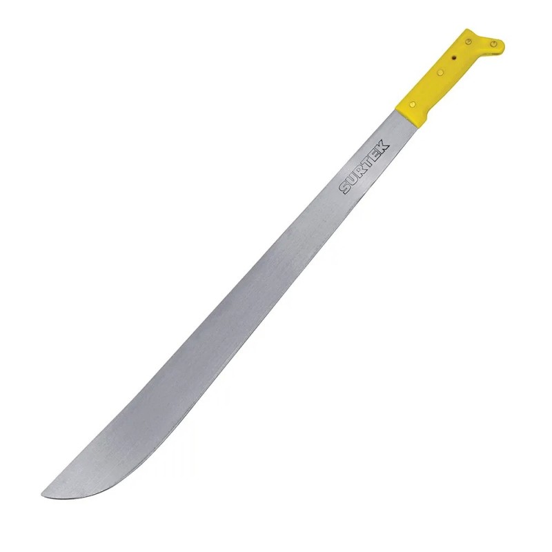 Surtek 130496 Machete laminado con mango amarillo recto 16" Surtek