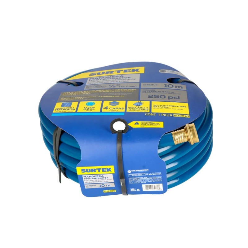 Surtek M12C20 Manguera para jardín contractor con conector metálico 1/2" 20 m Surtek