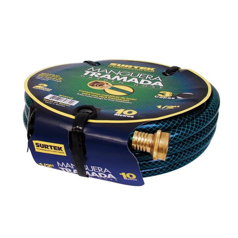 Surtek M12T25 Manguera para jardín tramada con conector metálico 1/2" 25 m Surtek