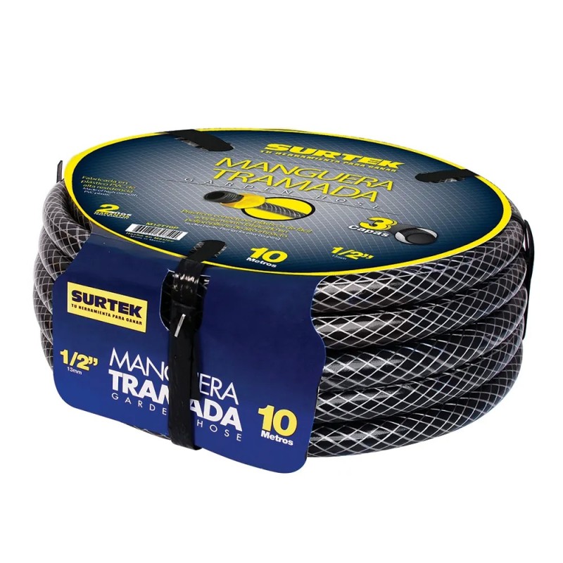Surtek M12T20P Manguera para jardín tramada gris con conector plásticos 1/2" 20 m Surtek