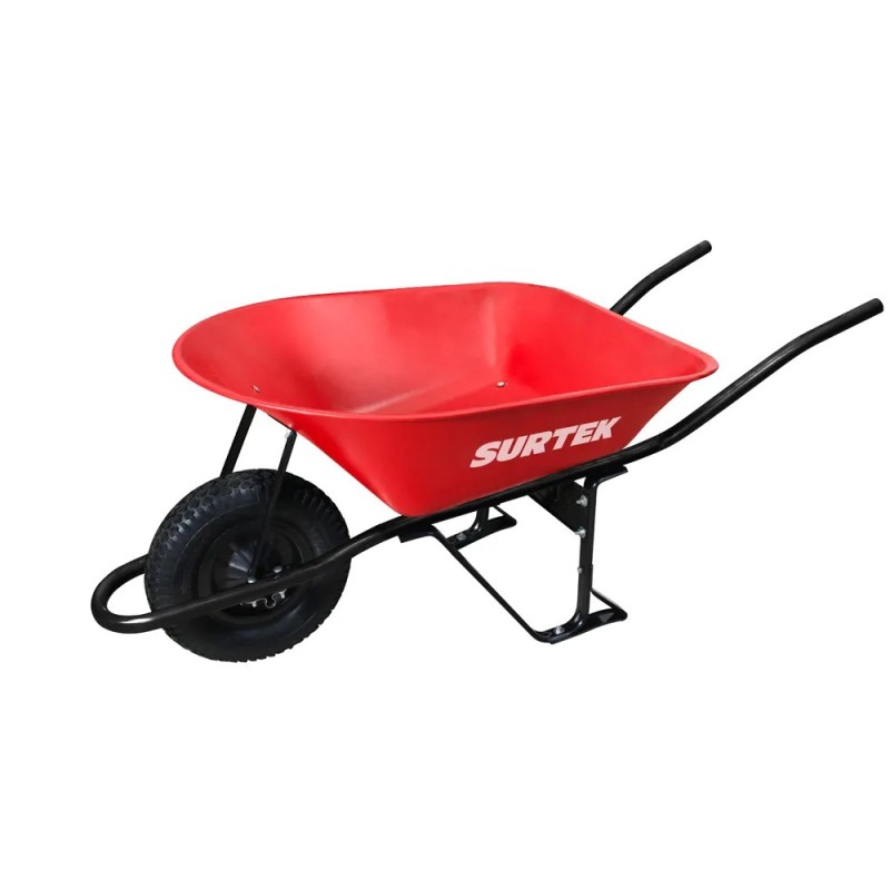 Surtek CAT602 Carretilla reforzada con bastidor metálico 6 Ft3 llanta neumática de 2 capas Surtek