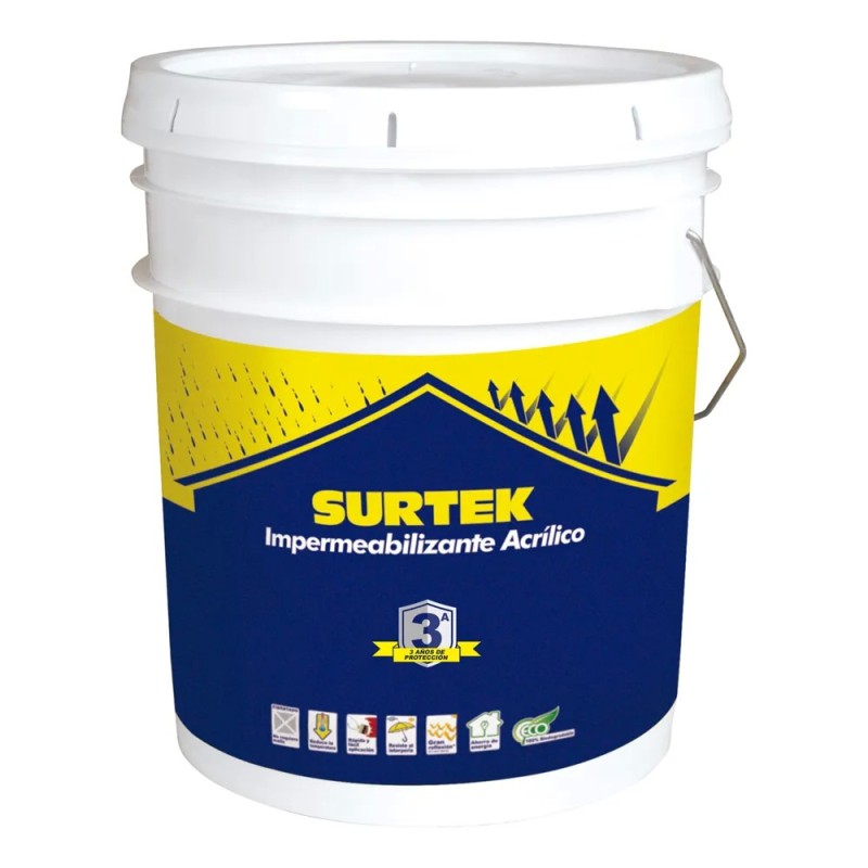 Surtek IMB3 Cubeta de impermeabilizante 19 Lt color blanco con protección de 3 años Surtek