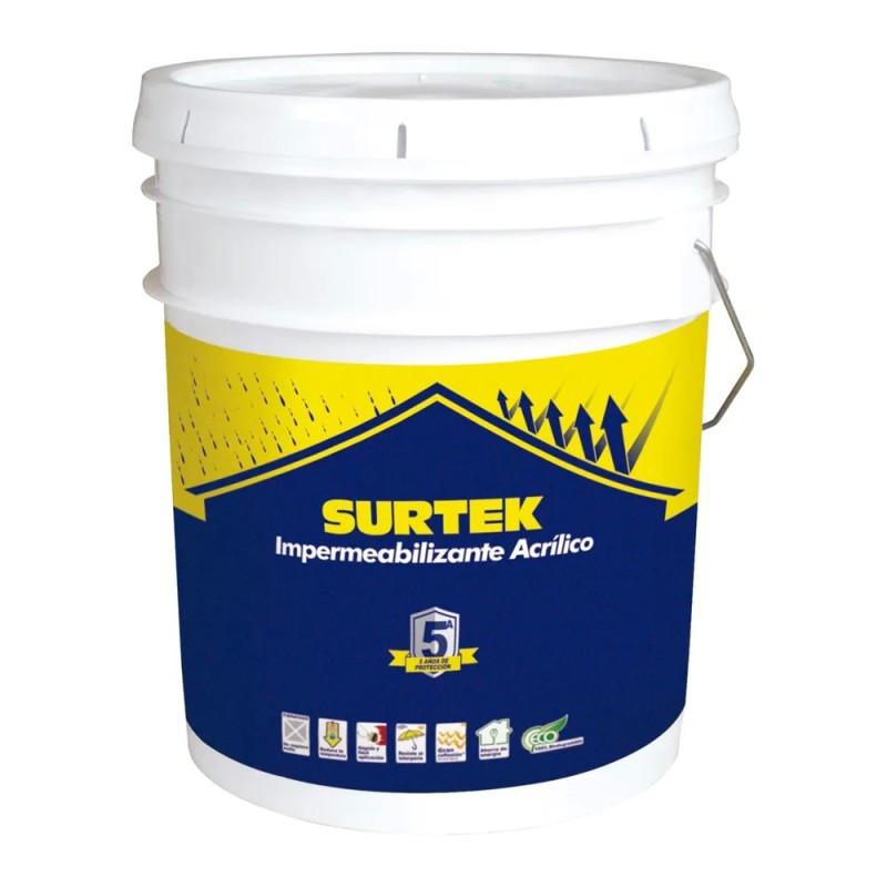 Surtek IMT5 Cubeta de impermeabilizante 19 Lt color rojo óxido con protección de 5 años Surtek
