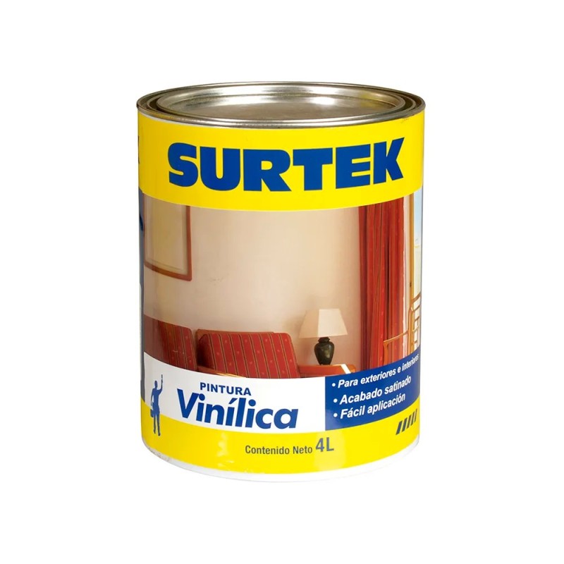 Surtek SP20300 Cubeta de pintura vinílica 4 Lt color blanco Surtek