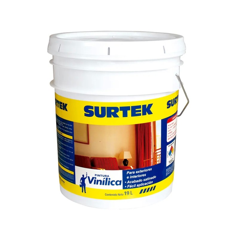 Surtek SP20422 Cubeta de pintura vinílica 19 Lt color amarillo paja Surtek