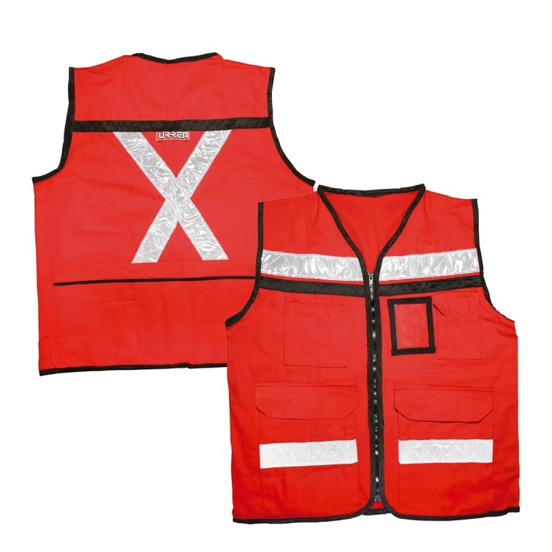 Urrea USCH12 Chaleco de seguridad tipo supervisor cerrado con reflejante rojo G Urrea