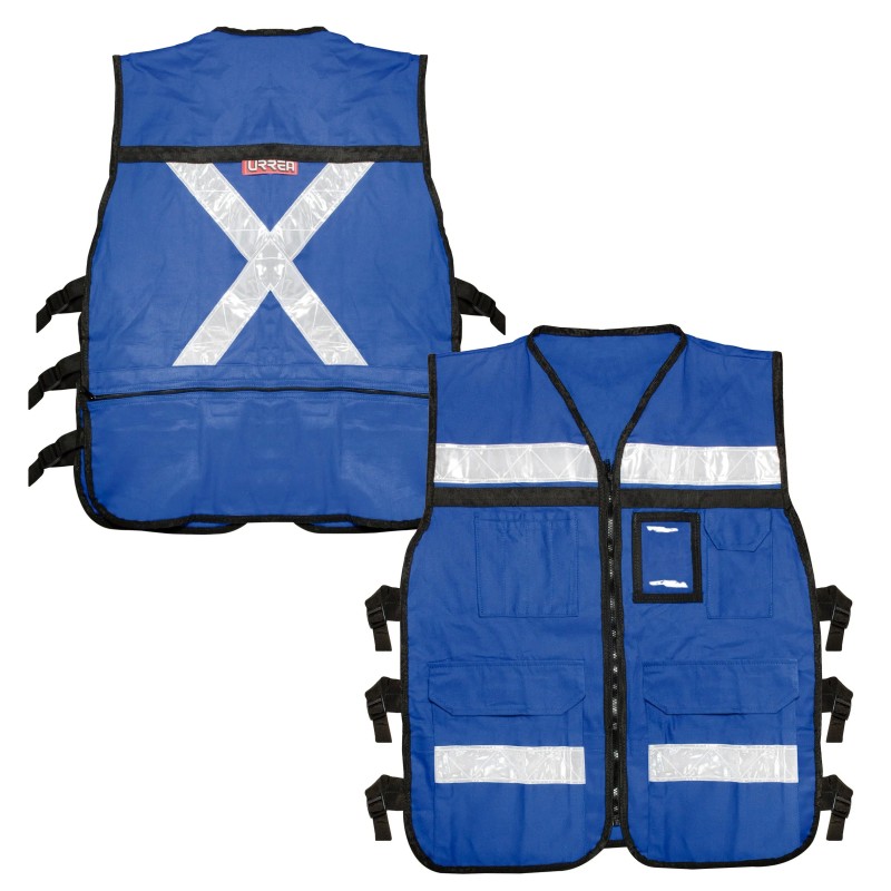 Urrea USCH42 Chaleco de seguridad tipo supervisor abierto con reflejante azul G Urrea