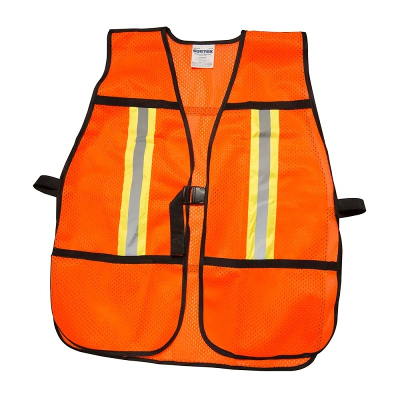 Surtek 137376 Chaleco de seguridad de malla de poliéster con correas ajustables naranja unitalla Surtek