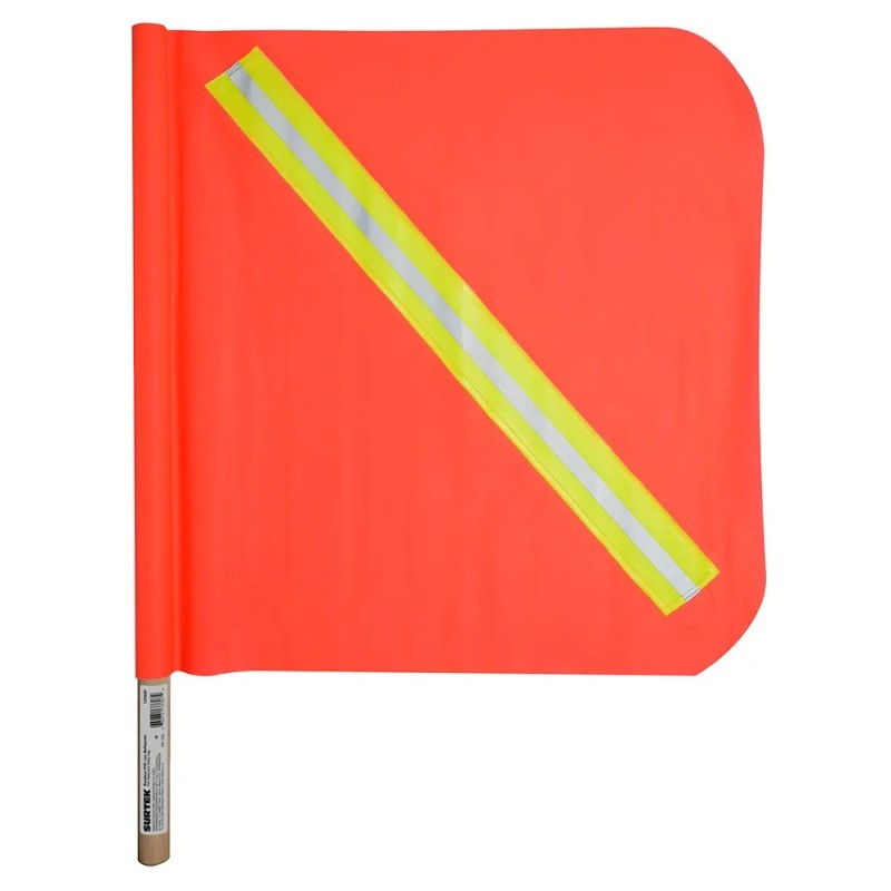 Surtek 137607 Banderín de PVC con reflejante y vástago de madera Surtek