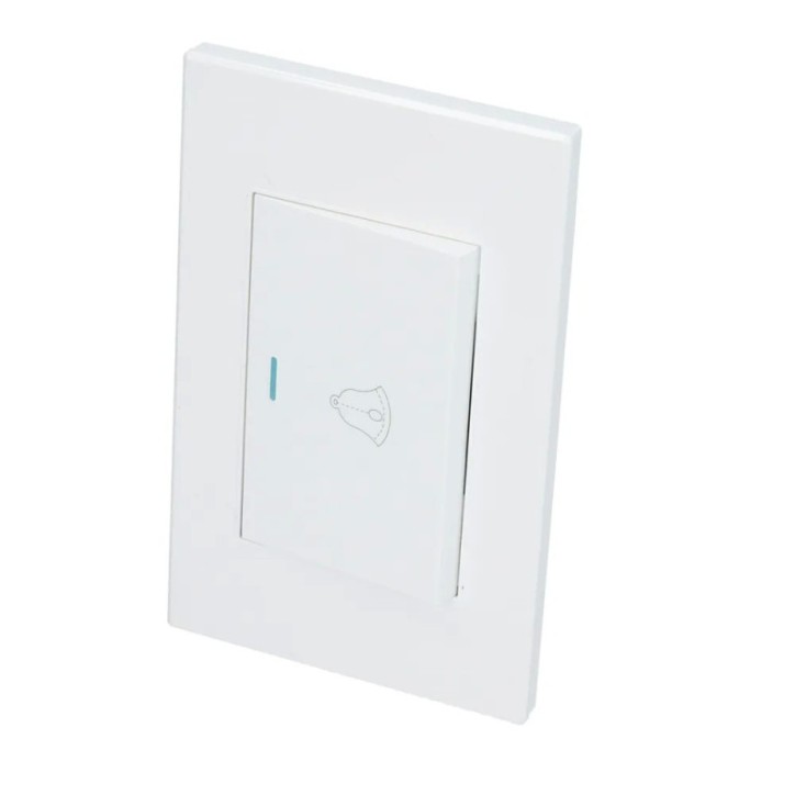 Placa para timbre 1/1, línea Premium, color blanco Surtek