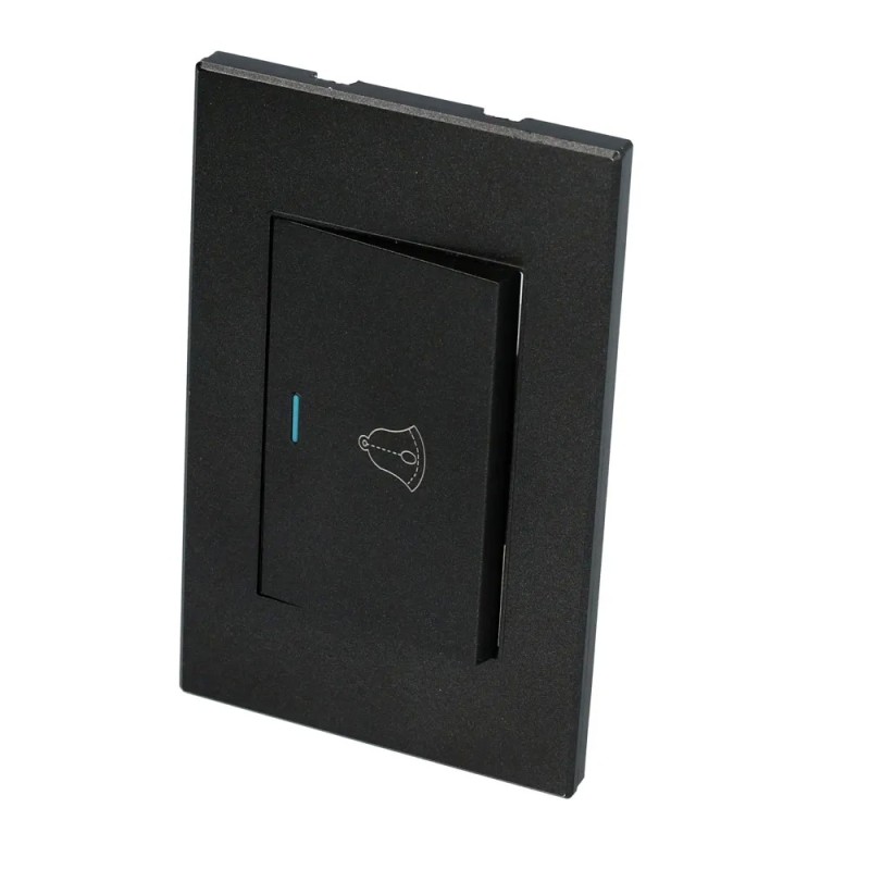 Surtek P618N Placa para timbre 1/1 línea Premium color negro Surtek