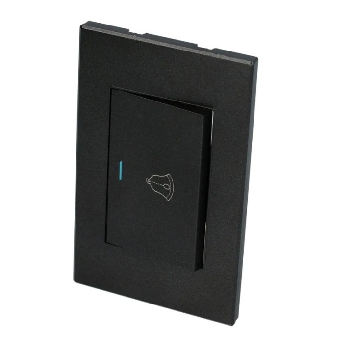 Placa para timbre 1/1, línea Premium, color negro Surtek