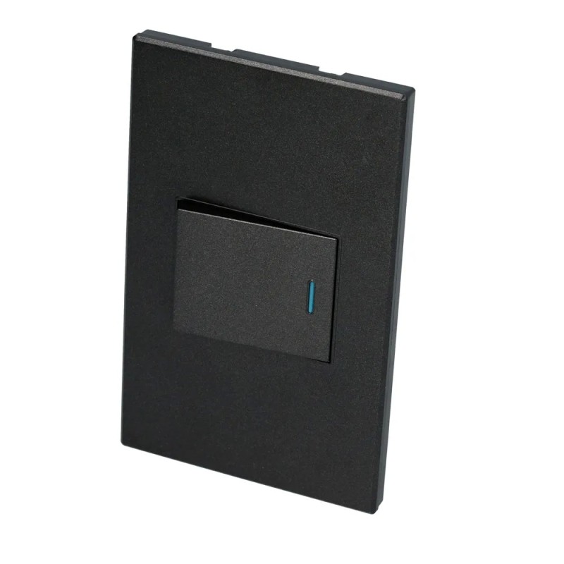 Surtek P621N Placa 1 Interruptor 1/2 3 vias línea Premium color negro Surtek