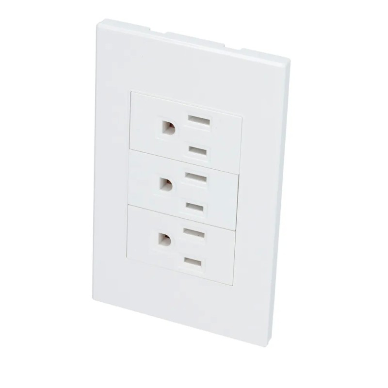 Surtek P628B Placa 3 contactos 1/3 línea Premium color blanco Surtek