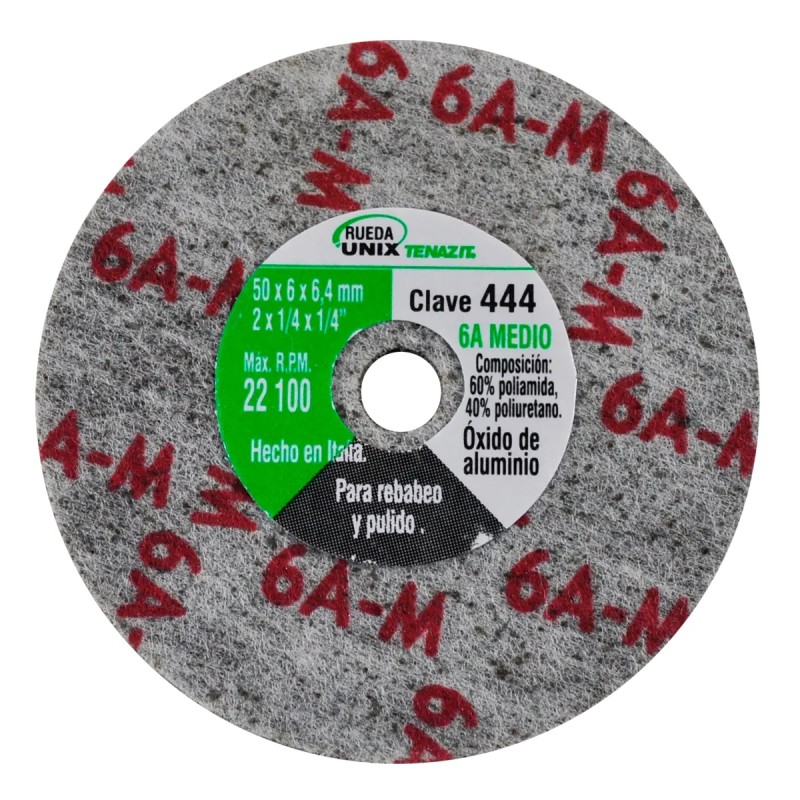 Austromex 444 Disco unix de óxido de aluminio grano medio de 2 x 1/4 x 1/4 pulg.