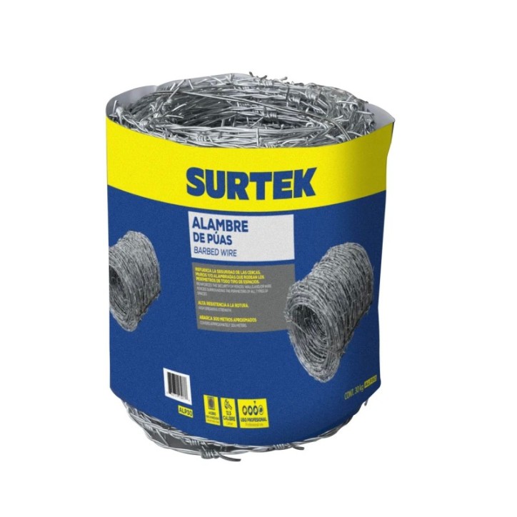 Alambre de púas calibre 12.5, 300 m, 30 kg Surtek
