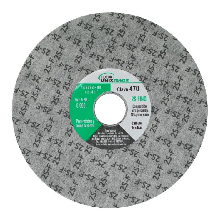 Disco unix de carburo de silicio grano fino de 6 x 1/4 x 1 pulg.