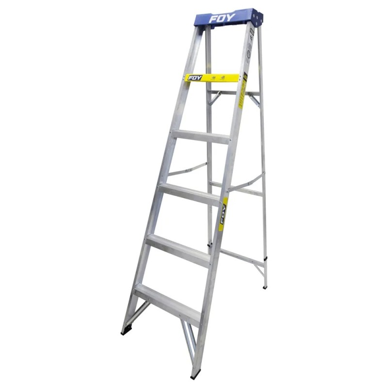 Foy ETF5 Escalera de tijera tipo III de aluminio y tapa plástica con 5 peldaños Foy