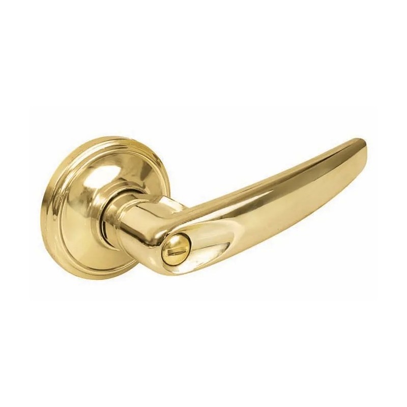 Lock 13MA Manija tubular recta función baño latón brillante llave estándar blíster Lock