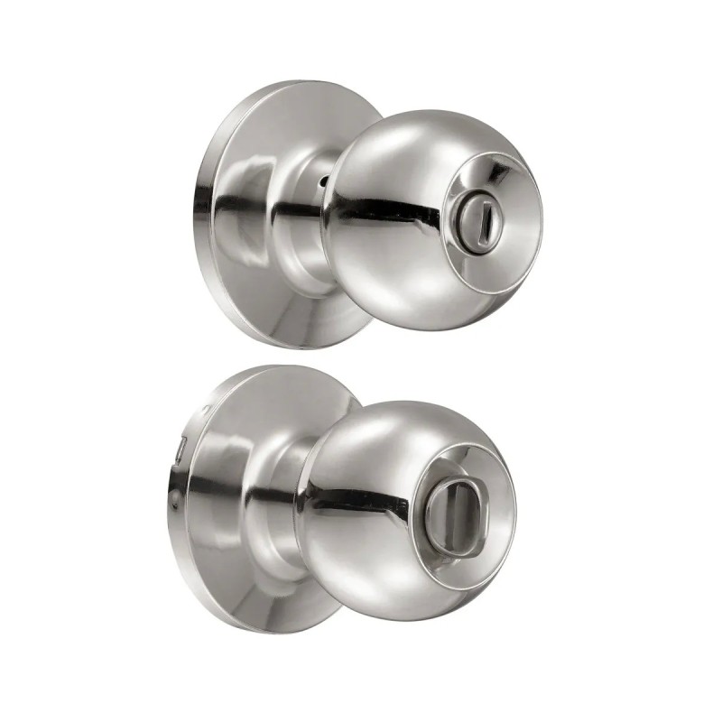 Lock 11PO Pomo tubular bola función baño acero inoxidable llave estándar blíster Lock