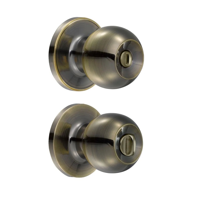 Lock 14PO Pomo tubular bola función baño latón antiguo llave estándar blíster Lock