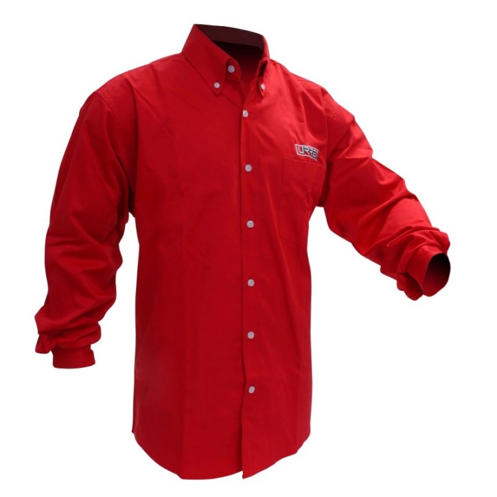 Camisa de manga larga para caballero color rojo talla EG Urrea