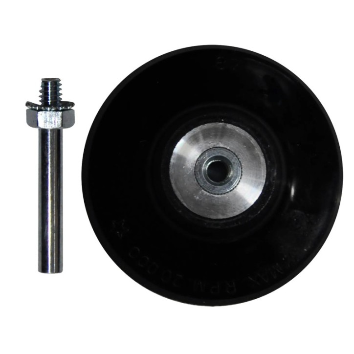Adaptador para montar discos de lija y de fibra de cambio rápido de 2" en mototool de 2 x 1/4 pulg.
