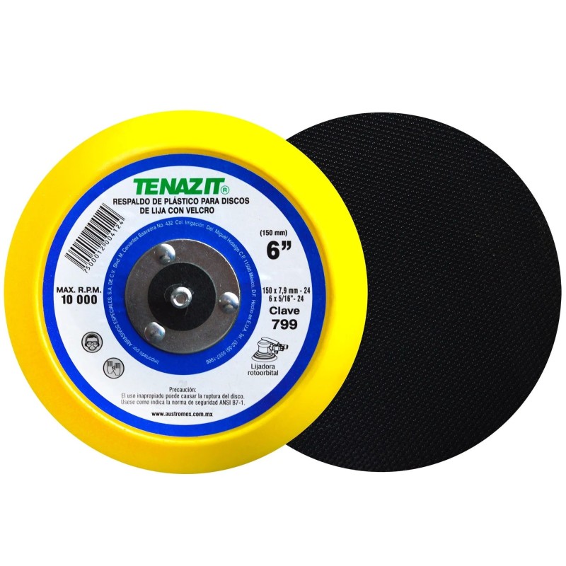 Austromex 799 Respaldo para montar discos de lija de 6" de 6 x 5/16-24 pulg.