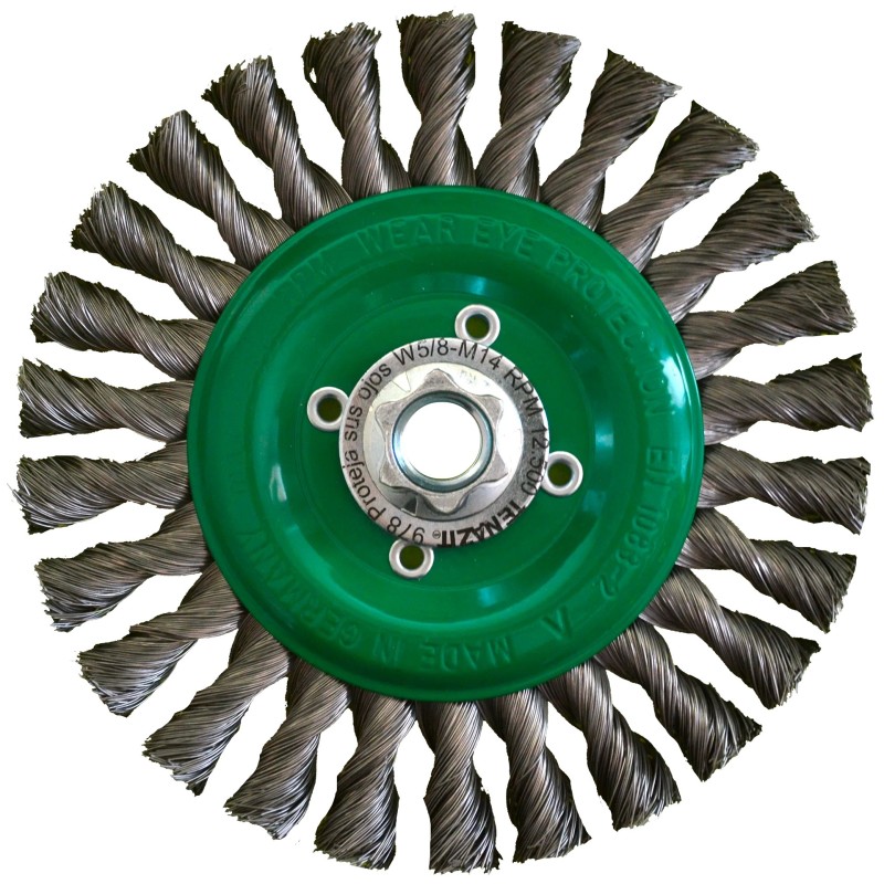 Austromex 978 Cepillo circular trenzado de 6 x 0.014 x MR pulg. para limpieza de superficies metálicas