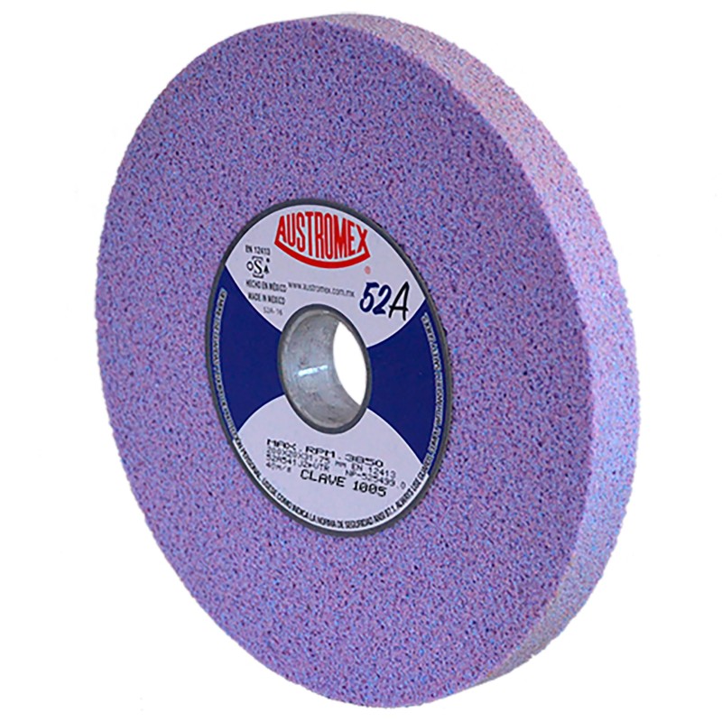 Austromex 1005 Rueda Abrasiva para rectificado de metales de 8 x 1/2 x 1-1/4 pulg.