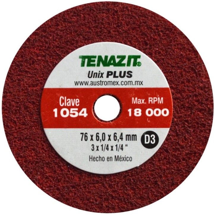 Rueda unix de densidad 3 de 3 x 1/4 x 1/4 pulg.