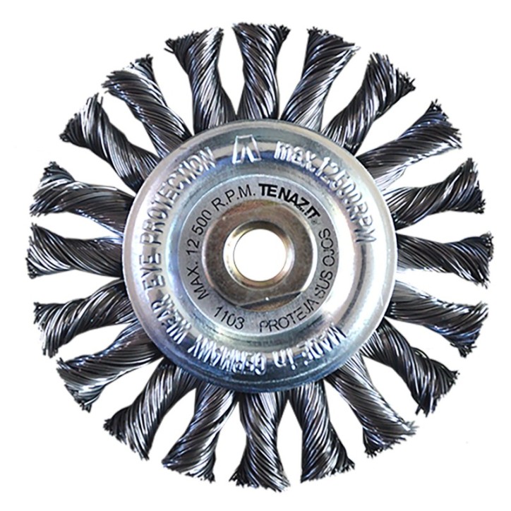 Cepillo circular trenzado de 4-1/2 x 0.020 x MR pulg. para limpieza de metales