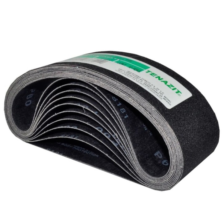 Banda de lija de carburo de silicio, grano 80 de 3 x 21 pulg.