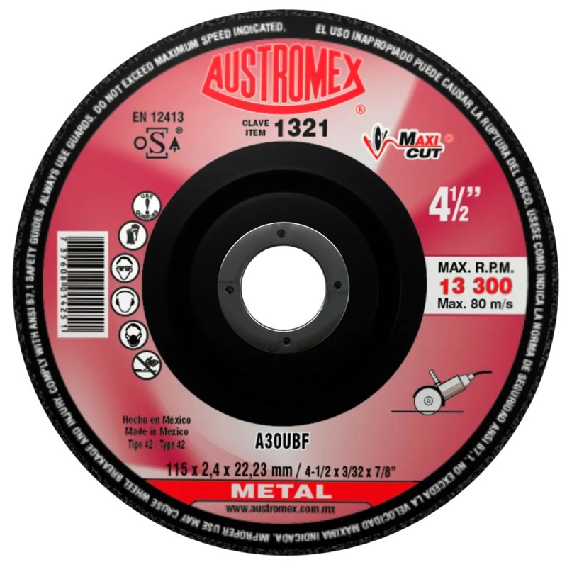 Austromex 1321 Disco abrasivo para corte de acero