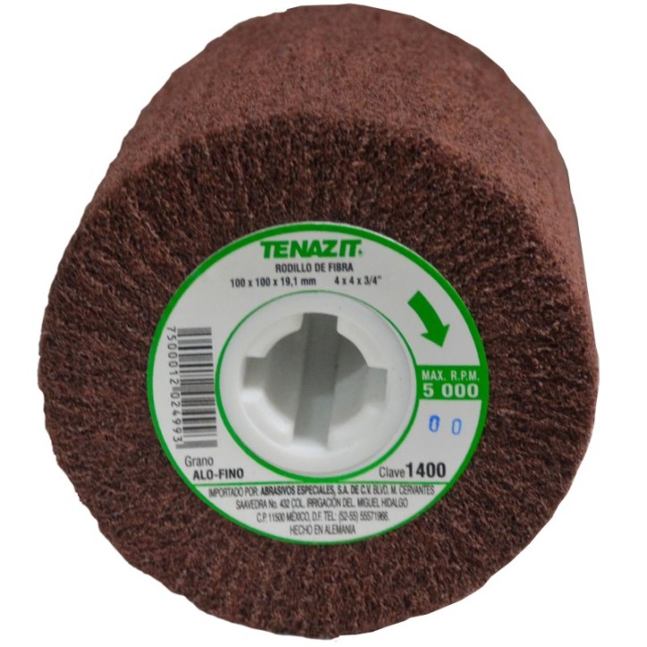 Rodillo de fibra de óxido de aluminio fino de 4 x 4 x 3/4 pulg.
