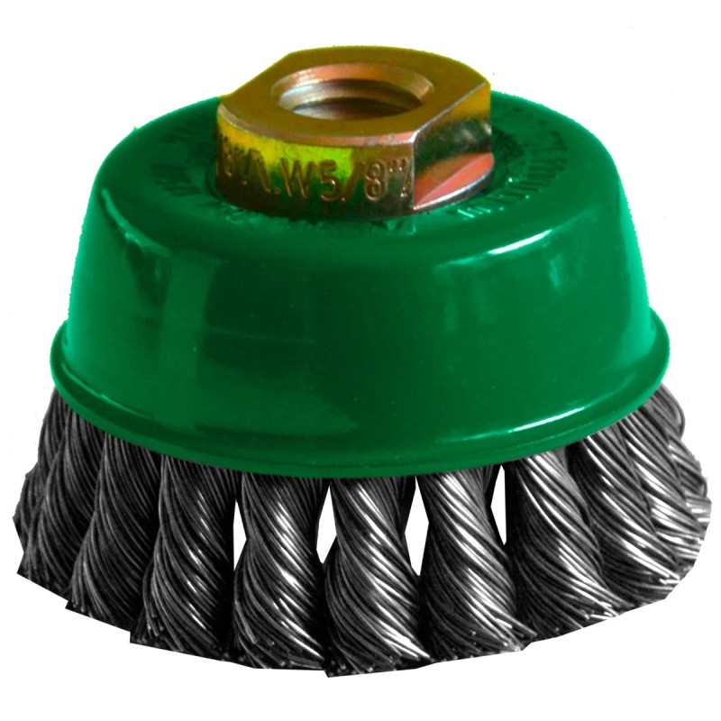 Austromex 1565 Cepillo tipo copa trenzado de 3 x 0.020 x MR pulg. para limpieza de metales