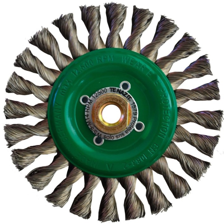 Cepillo circular trenzado de 6 x 0.016 x MR pulg. para limpieza de superficies de acero inoxidable