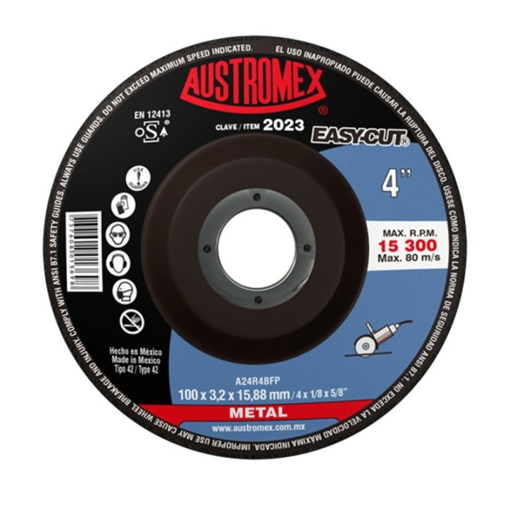 Disco abrasivo para corte de metal de 4 x 1/8 x 5/8 pulg.
