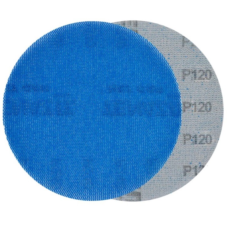 Disco de malla abrasiva NetCer de 6 pulg, grano 120 con sistema de fijación Ultra Grip ®.