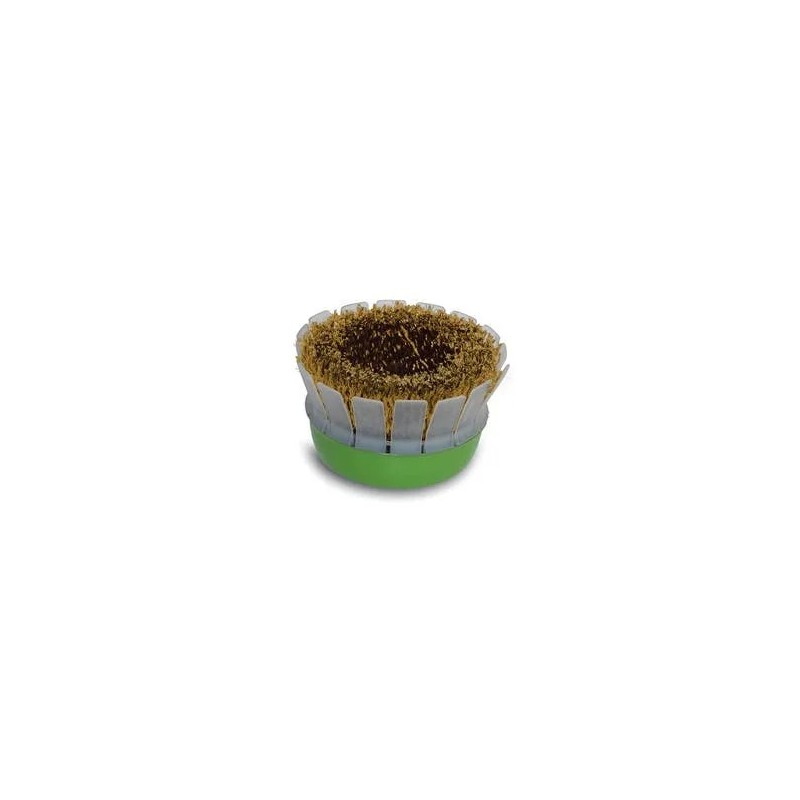 Austromex 2566 Cepillo tipo copa ondulado de 4 x 0.009-12 x MR pulg. para limpieza de superficies metálicas